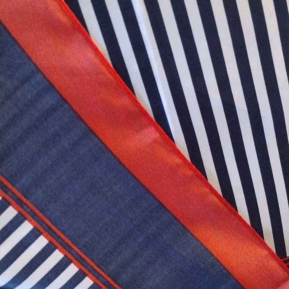 Striped Navy and Red Pocket Scarf